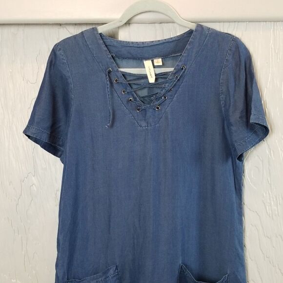 🖤5/$20🖤 TACERA light weight denim style midi dress - Picture 1 of 7